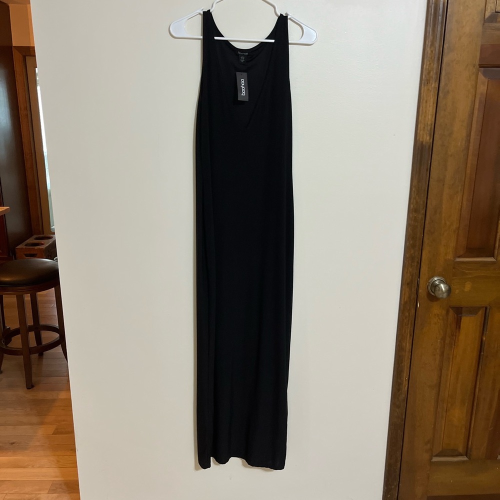 Boohoo Black Sleeveless Maxi Dress
